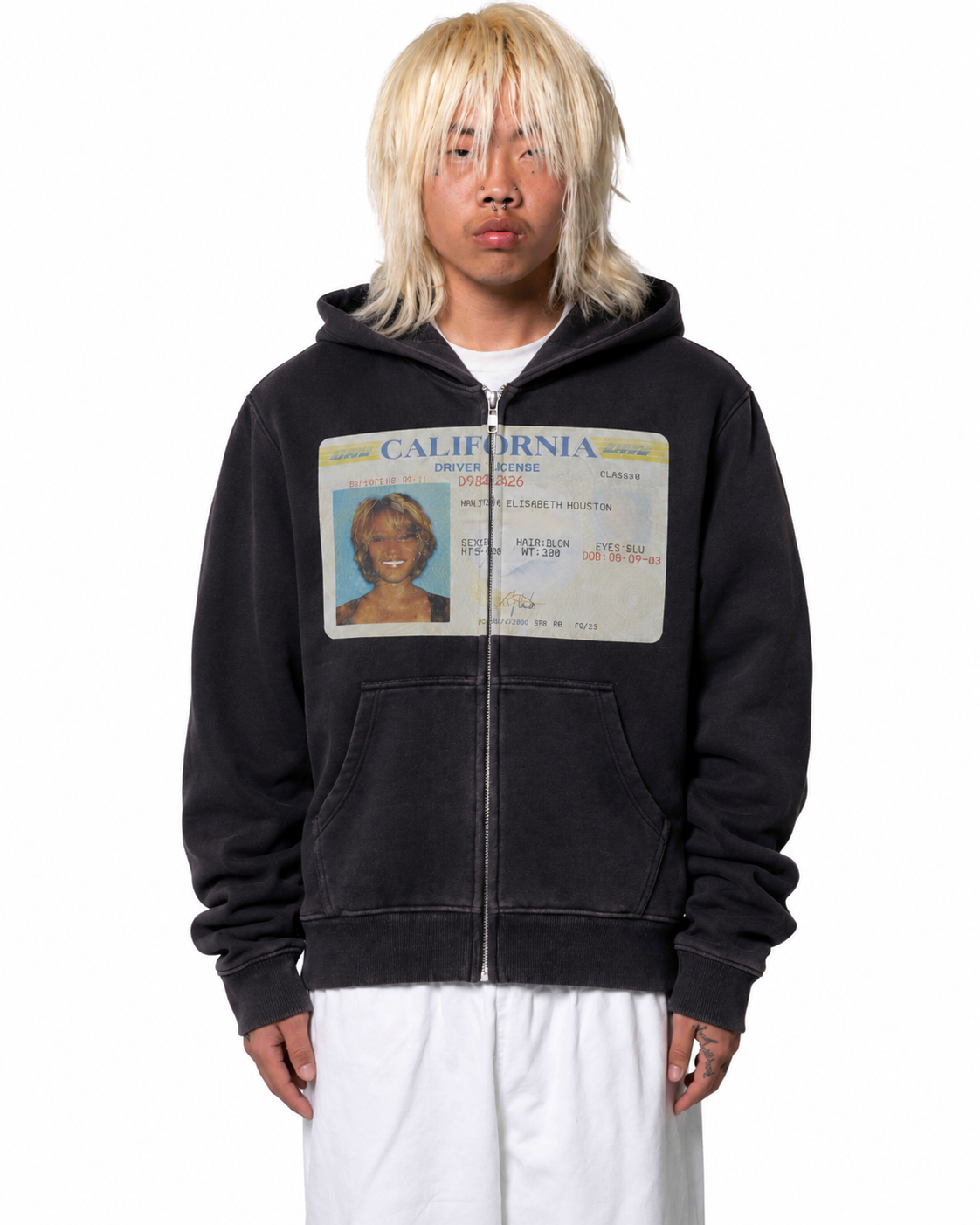 "WHITNEY" ZIP UP HOODIE BLACK