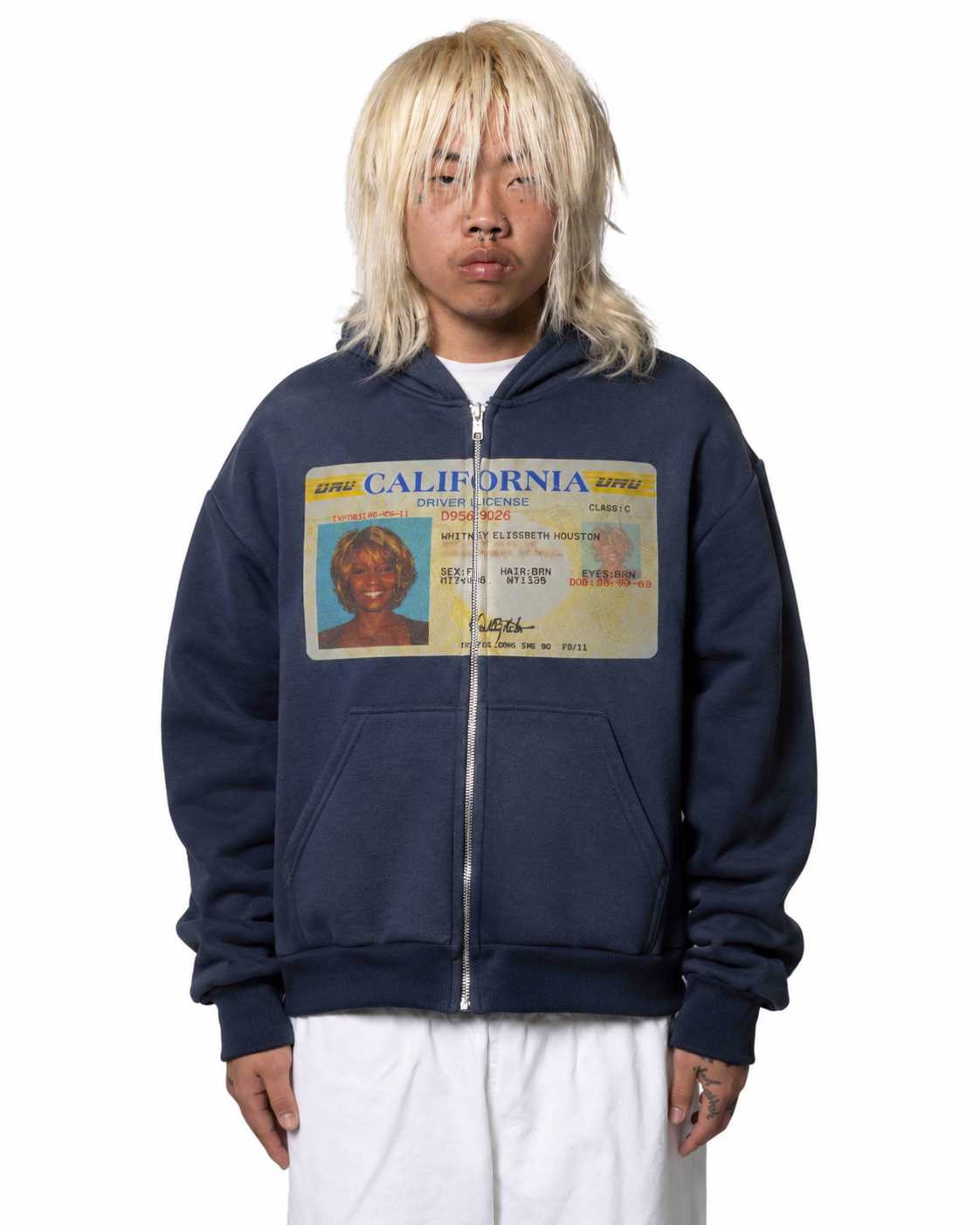 "WHITNEY" ZIP UP HOODIE NAVY