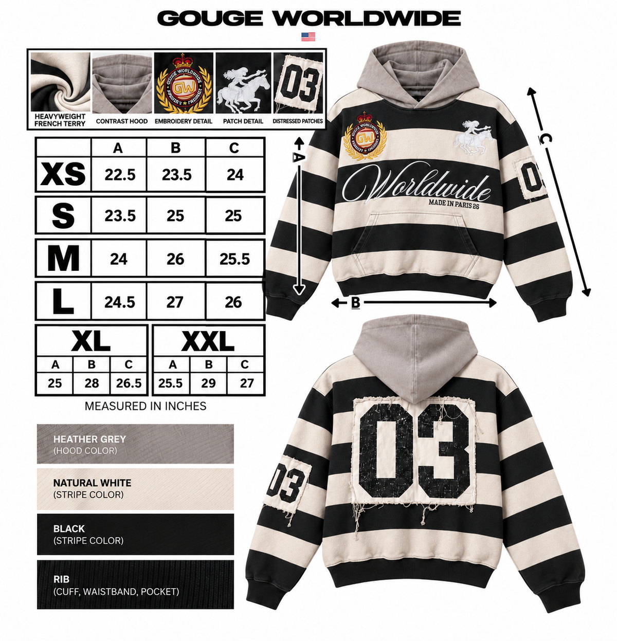 Plain Jane White Rugby Hoodie
